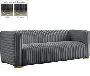 Ravish Grey Velvet Sofa image