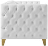 Michelle White Faux Leather Sofa