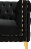 Michelle Black Velvet Loveseat