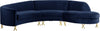 Serpentine Navy Velvet 3pc. Sectional image