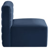 Quincy Navy Velvet Modular Armless Chair
