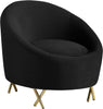 Serpentine Black Velvet Chair image