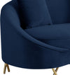 Serpentine Navy Velvet Sofa