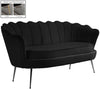 Gardenia Black Velvet Loveseat