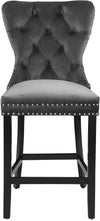 Nikki Grey Velvet Stool