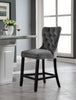 Nikki Grey Velvet Stool