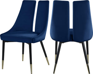 Sleek Navy Velvet Dining Chair image