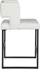 Caleb White Faux Leather Counter Stool