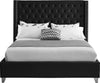 Aiden Black Velvet Queen Bed