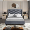 Aiden Grey Velvet Full Bed