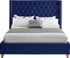 Barolo Navy Velvet Queen Bed