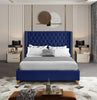 Barolo Navy Velvet Queen Bed