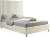 Candace Cream Velvet Queen Bed