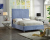 Candace Sky Blue Velvet Queen Bed