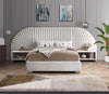 Cleo Cream Velvet King Bed (3 Boxes)