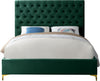 Cruz Green Velvet Queen Bed