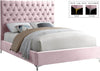 Cruz Pink Velvet Full Bed