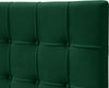 Elly Green Velvet Queen Bed