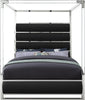 Encore Black Faux Leather Queen Bed (4 Boxes)