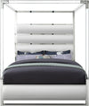 Encore White Faux Leather King Bed (4 Boxes)
