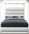 Encore White Faux Leather Queen Bed (4 Boxes)