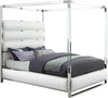Encore White Faux Leather Queen Bed (4 Boxes)