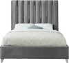 Enzo Grey Velvet Full Bed