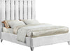 Enzo White Velvet Queen Bed