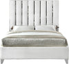 Enzo White Velvet Queen Bed