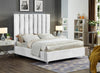 Enzo White Velvet King Bed