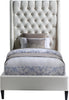 Fritz Cream Velvet Twin Bed