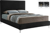 Geri Black Velvet Queen Bed