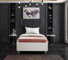 Ghost Cream Velvet Twin Bed