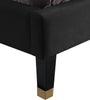 Harlie Black Velvet Queen Bed