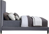 Harlie Grey Velvet Queen Bed