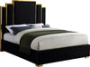 Hugo Black Velvet Queen Bed