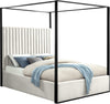 Jax Cream Velvet Queen Bed