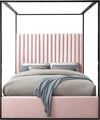 Jax Pink Velvet Queen Bed