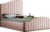 Jolie Pink Velvet King Bed (3 Boxes) image