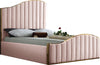 Jolie Pink Velvet Queen Bed (3 Boxes) image