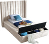 Kiki Cream Velvet Twin Bed (3 Boxes)