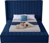 Kiki Navy Velvet King Bed (3 Boxes)