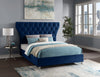 Kira Navy Velvet Queen Bed