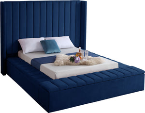 Kiki Navy Velvet Full Bed (3 Boxes) image