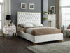 Lana White Velvet Queen Bed