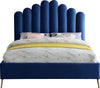 Lily Navy Velvet Queen Bed