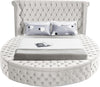 Luxus Cream Velvet Queen Bed (3 Boxes)