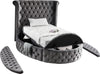 Luxus Grey Velvet Twin Bed (3 Boxes)
