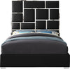 Milan Black Faux Leather Queen Bed