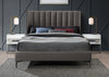 Nadia Grey Velvet Queen Bed